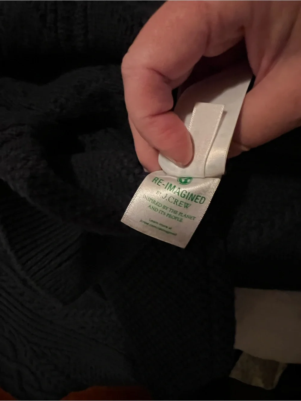 J Crew 100% CottonClassic Cable Knit Sweater - Navy Medium